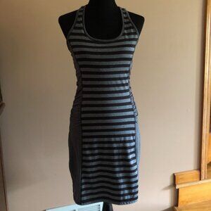Lola by AFG Activewear Gray & Black Striped Sport Dress